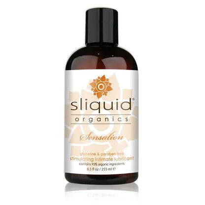 Sliquid Organics - Sensation Stimulating Lubricant 8.5 oz bottle with beige label and black cap