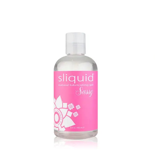 Sliquid Sassy Gel Lubricant - bottle with pink label - 8.5 oz