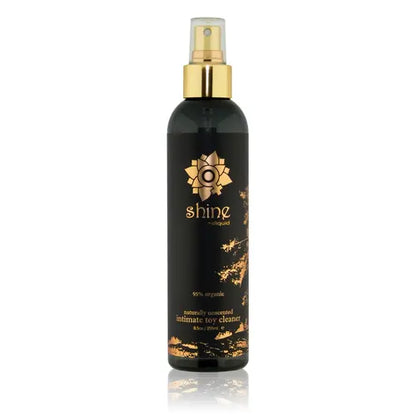 Shine Toy Cleaner - Black spray bottle with gold cap - tall 8.5 oz