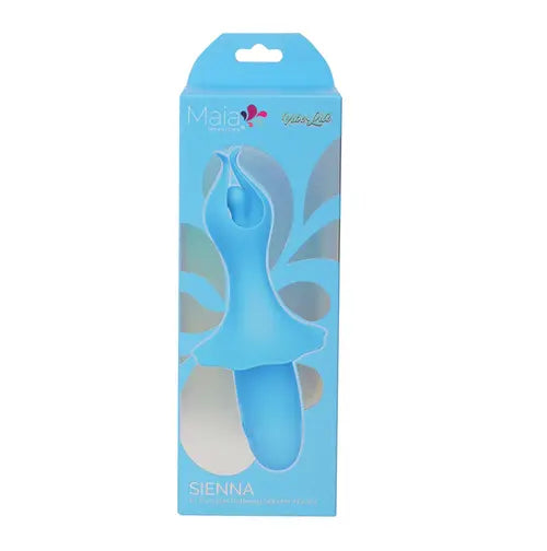 Sienna Blue Fluttering Vibrator in blue and silver package