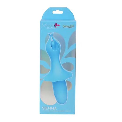 Sienna Blue Fluttering Vibrator in blue and silver package