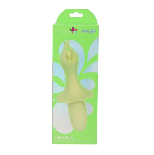 Green Sienna Vibrator in green and silver package