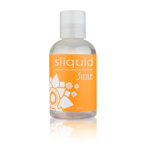 Sizzle Personal Lubricant - 4.2oz bottle with orange label