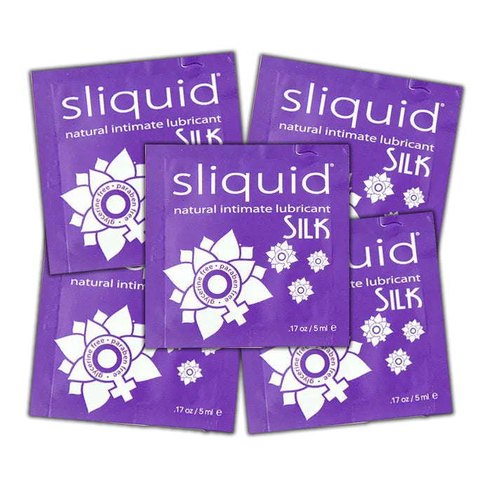 Silk Hybrid Personal Lubricant - 5 purple packets - .17 Ounces Each