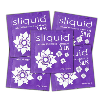 Silk Hybrid Personal Lubricant - 5 purple packets - .17 Ounces Each