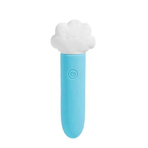 STORMEE mini vibrator - blue and white vibrator against white background