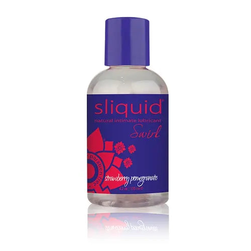 Sliquid Swirl Strawberry Pomegranate Bottle With Blue Label and Blue Cap