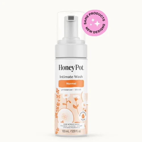 honey pot intimate wash bottle against white background