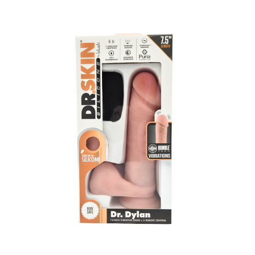 Blush - Dr. Skin - Dr. Dylan 7.5 Inch Remote Control Vibrating Dildo - Vanilla