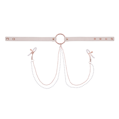 Sportsheets - Peaches ’n CreaMe Collar With Nipple Clamps