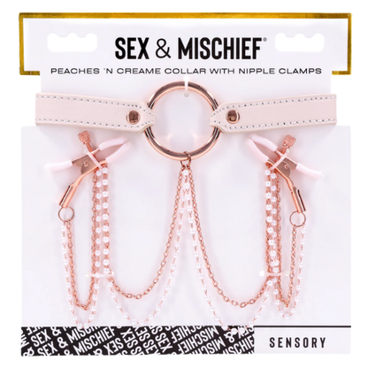 Sportsheets - Peaches ’n CreaMe Collar With Nipple Clamps