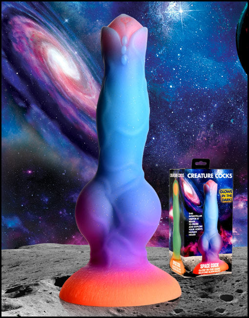 alien dildo with cosmic background
