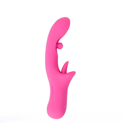 ALORA pink rabbit style vibrator against white background