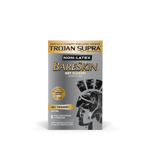 trojan supra non-latex condoms package front