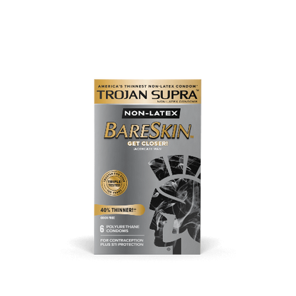 trojan supra non-latex condoms package front