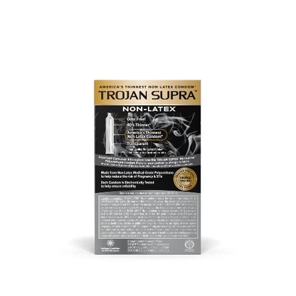 trojan supra non-latex condoms back of package