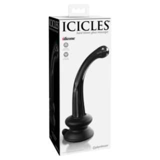 Black G spot Icicles 87 Dildo in black and white package