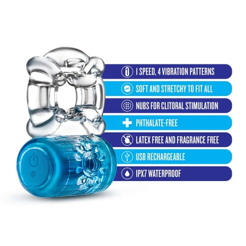 Blush - Play With Me Pleaser - Blue Vibrating Penis Ring Love and Lust Blush - Play With Me Pleaser - Blue Vibrating Penis Ring Love and Lust