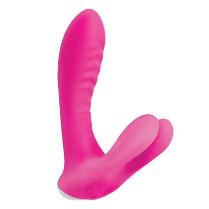 bunny-heat-pink-vibrator-with-external-stimulators-side-view