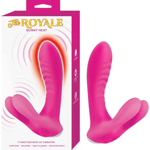 the-royale-bunny-heat-vibrator-white-and-pink-package-on-the-left-pink-vibrator-on-the-right