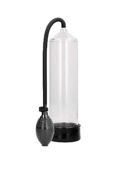classic penis pump - clear with black squeeze bulb