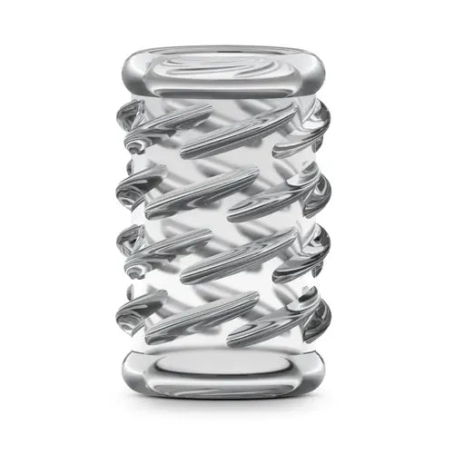 Soft Ridged Penis Sleeve - Clear - against white background