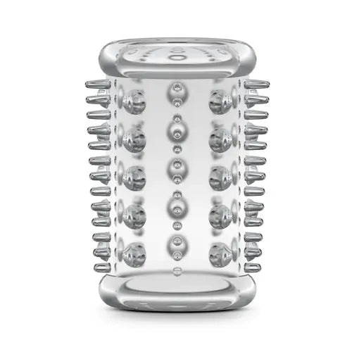 clear soft spiked penis ring against white background