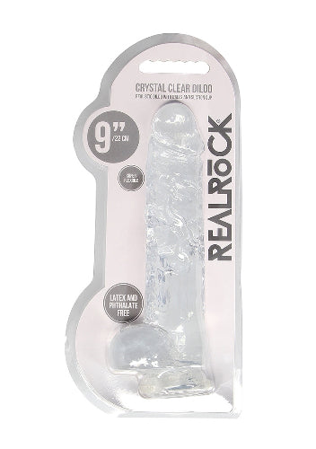 crystal clear dildo in white and gray package