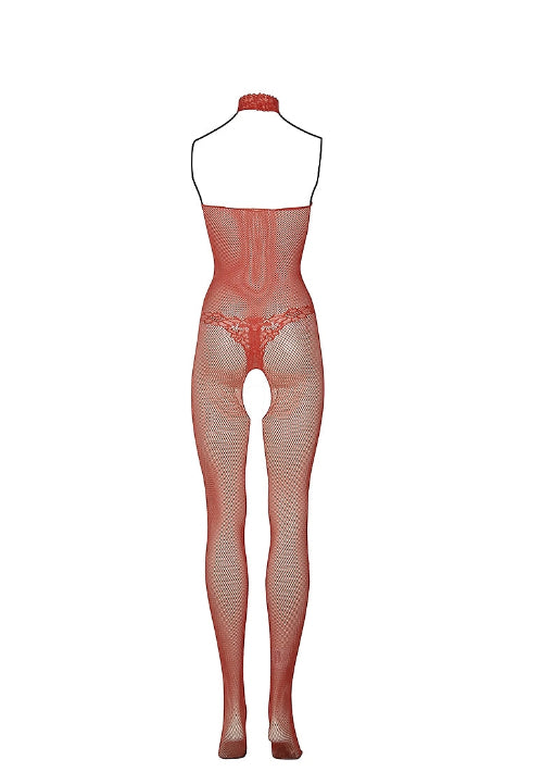 dark peach bodystocking on mannequin - back