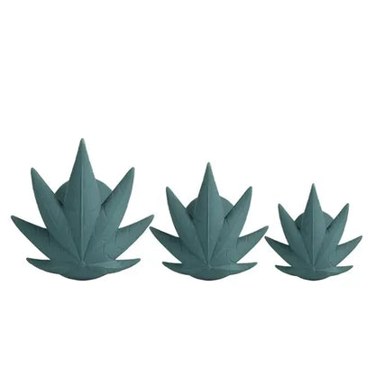 DOOBIE anal trainer kit - 3 dark green anal plugs in small, medium, and large. Bottom of anal plugs with pot leaf design.