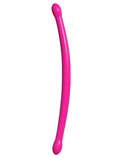 Pink Double Whammy double ended dildo against white background