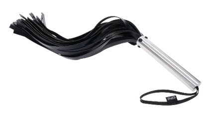 edge flogger with stainless steel handle and black falls