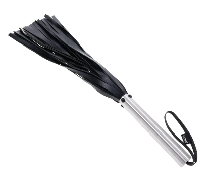 edge flogger with stainless steel handle and black falls