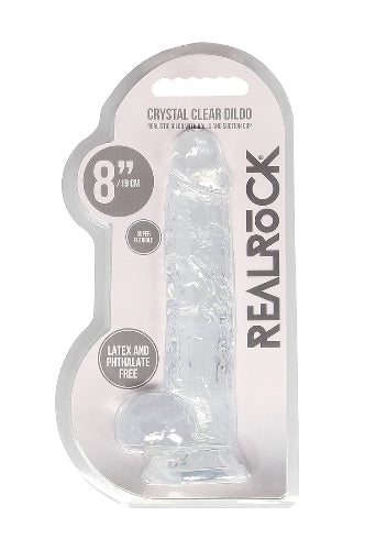 clear 8 inch dildo in package