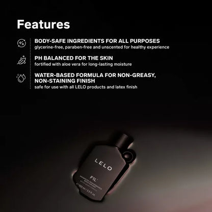 F1L advanced performance moisturizer - black bottle against black background with features listed 