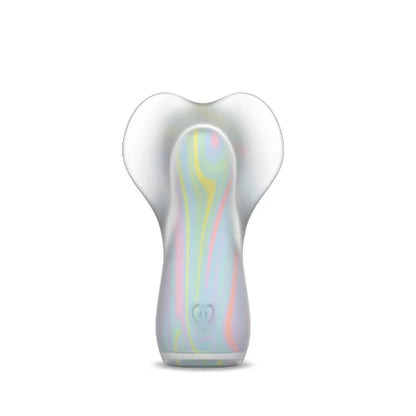 pastel swirl fancy flutter vibrator against white background