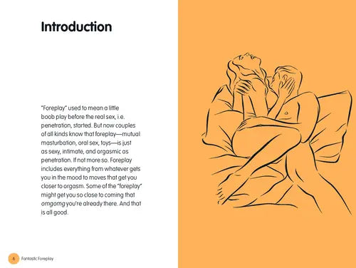 Fantastic foreplay introduction page - text on left and illustration on right