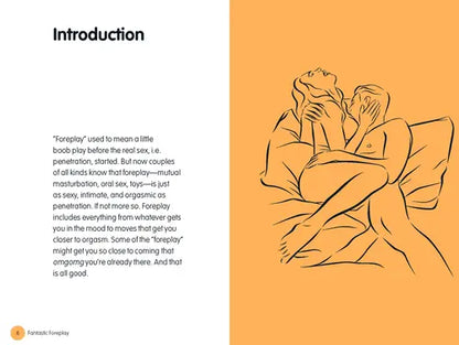 Fantastic foreplay introduction page - text on left and illustration on right