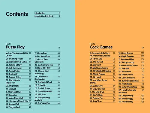Fantastic foreplay table of contents - divided into pussy play and cock games