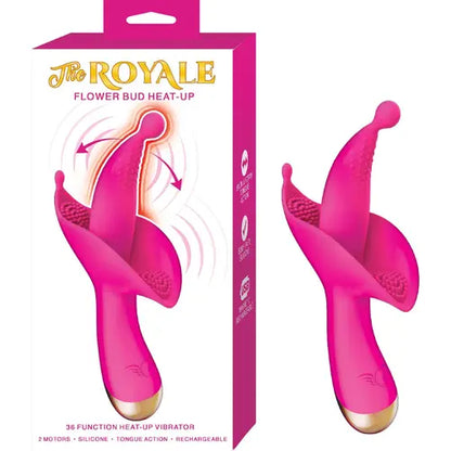 flower-bud-heat-up-vibrator-package-next-to-pink-vibrator
