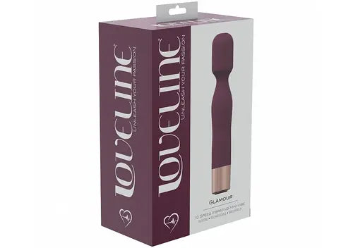Glamour Mini Wand Burgundy in white and burgundy package