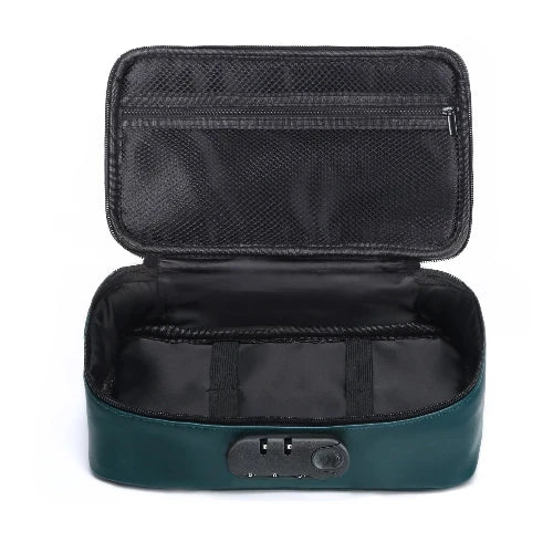 green luxury box open against white background