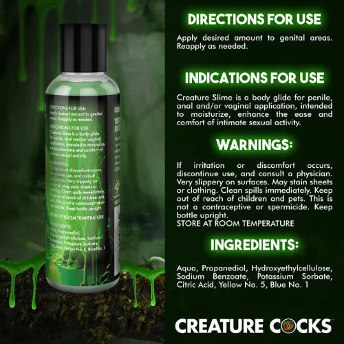green creature slime with instructions for use