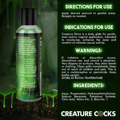 green creature slime with instructions for use