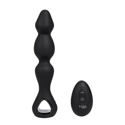 HUDSON black beaded butt plug with remote control