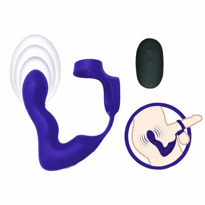 royale inflatable p spot vibe purple vibrator with remote control and diagram