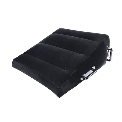 Inflatable Positioner Plus Black Wedge-shaped Sex Pillow Angled View