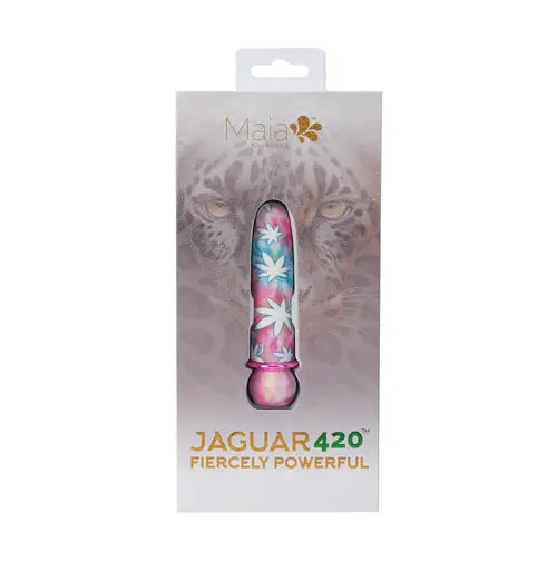jaguar tie dye bullet vibrator in silver package