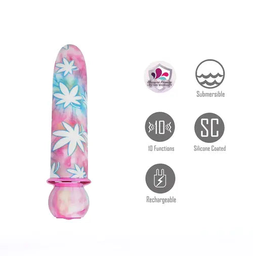 jaguar tie dye bullet vibrator next to product details