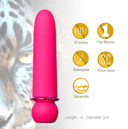 pink vibrator next to product details